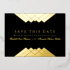 Wedding Black Geometric Gold Save the Date