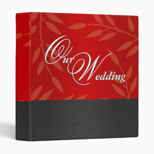 Wedding black red binder