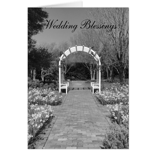 Wedding Blessings Black and White Garden with Arch (Front)