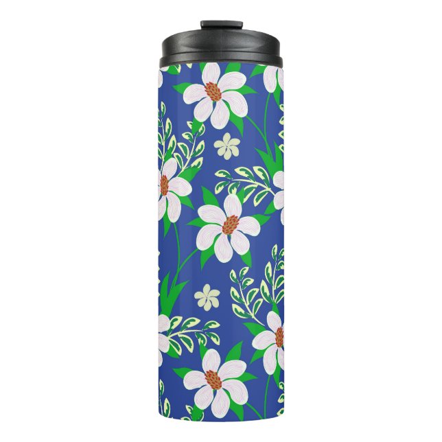 Wedding Bliss: Floral Invitation Background Thermal Tumbler (Front)