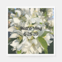 Wedding Blossoms Personalized Luncheon Napkin