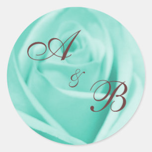 Wedding: Blue & Chocolate ... - Customized Classic Round Sticker