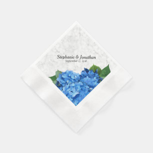 Wedding Blue Hydrangea Diamond Layout Napkins