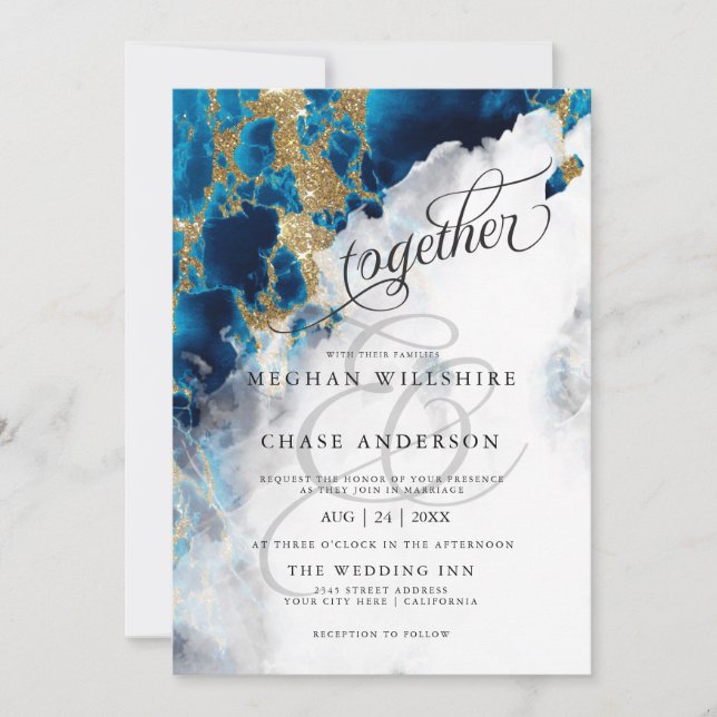 WEDDING | Blue Sapphire Watercolor BarefootBride™ (Front)