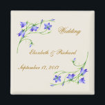 Wedding. Bluebell flowers Magnet<br><div class="desc">Stylized bluebell flowers in a soft light. Fully customizable. You can rearrange position and size of some images . Also you can change font, colour, size or put your own message.</div>