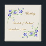 Wedding. Bluebell flowers Magnet<br><div class="desc">Stylized bluebell flowers in a soft light. Fully customizable. You can rearrange position and size of some images . Also you can change font,  colour,  size or put your own message.</div>