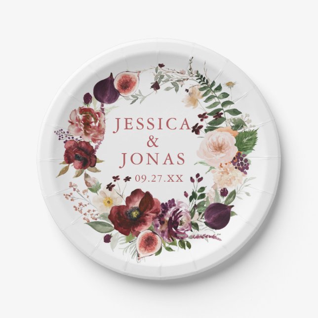 Wedding Blush Cocktail Party  Paper Plate (Front)