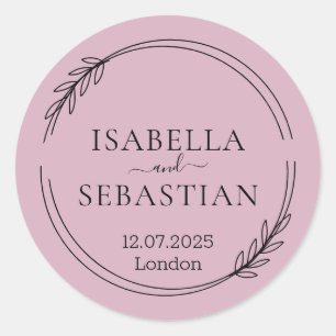 Wedding Blush Pink Color Classic Round Sticker