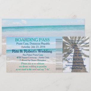 Wedding Boarding Pass Ticket-Destination Invitation