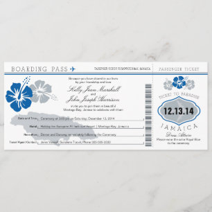 Wedding Boarding Pass to Jamaica Invitation