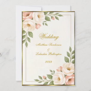 Wedding Boho Style Beautiful Modern Sophisticated  Invitation