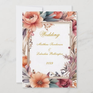 Wedding Boho style Modern Sophisticated Classy Invitation