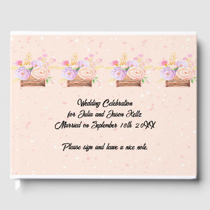 Wedding Book for Peach Rustic Floral Wedding
