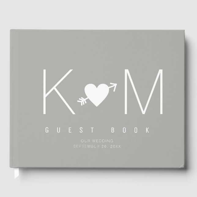 wedding-book, grey guest book for memorable days (Front)