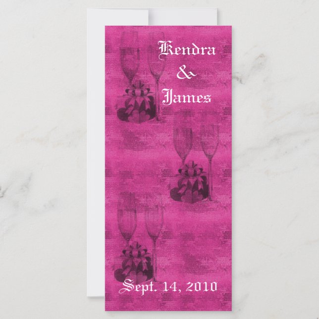 Wedding Bookmarks Favours Champagne Glasses (Front)