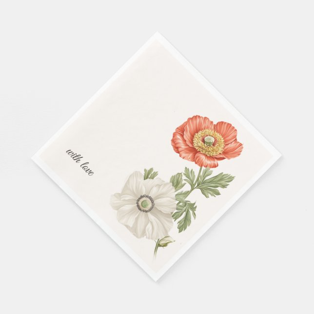 Wedding Botanical Vintage | Floral Table Statement Napkin (Corner)