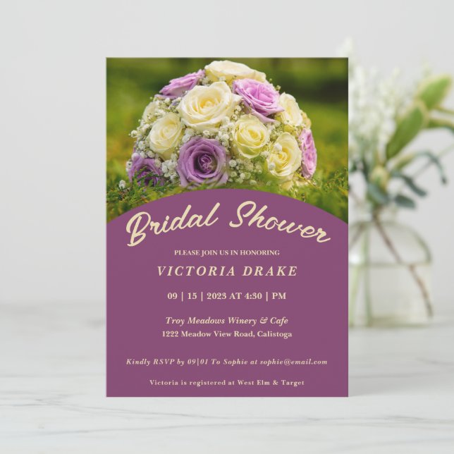 Wedding Bouquet Bridal Shower Invitation (Standing Front)
