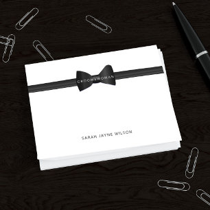 Wedding Bow Tie Groomswoman Post it Notes