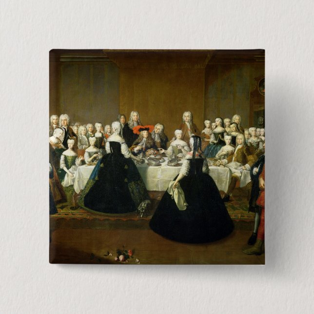 Wedding Breakfast 2 Inch Square Button (Front)