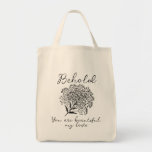 Wedding Bridal Anniversary Beauty Tote Bag<br><div class="desc">"Celebrate love in all its forms with our 'Behold, You Are Beautiful' tote bag, adorned with a delicate baby's breath illustration and a heartfelt message. Perfect not only for weddings but also as a meaningful anniversary gift or a simple way to say 'I love you.' This versatile tote is ideal...</div>