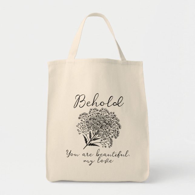 Wedding Bridal Anniversary Beauty Tote Bag (Front)