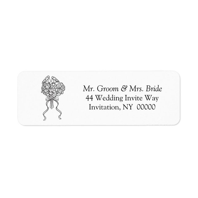 Wedding Bridal Bouquet Return Address Label (Front)