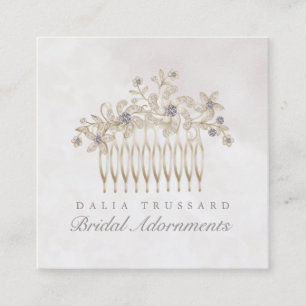 Wedding Bridal Hair Comb Accessories Jewellery Square Business Card