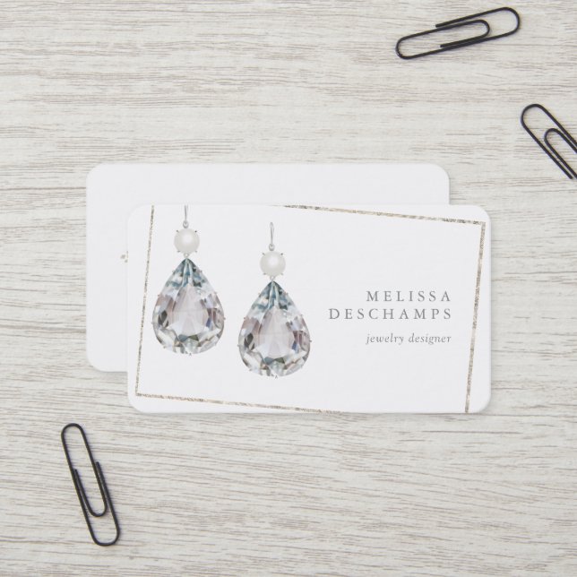 Wedding Bridal Jewellery Accessories Diamond Business Card (Front/Back In Situ)