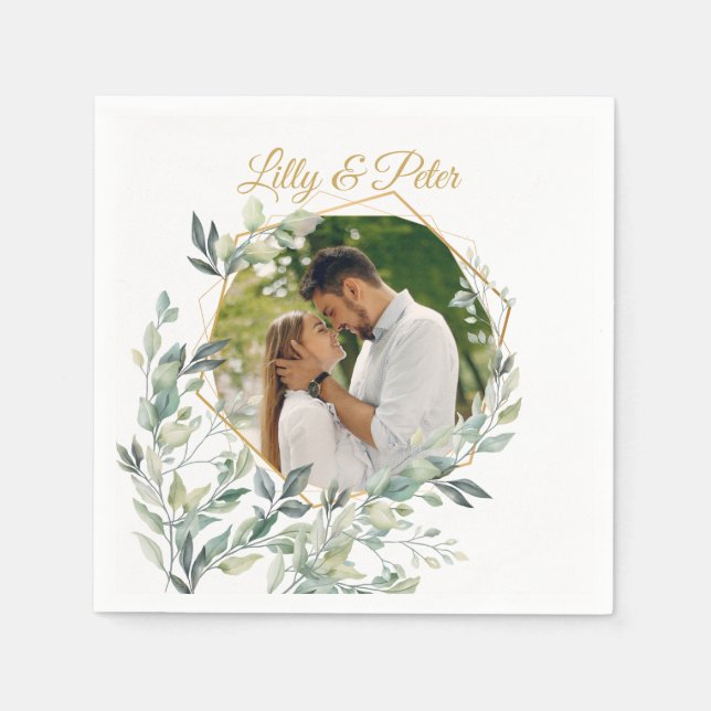 Wedding, Bridal Shower Custom Photo Napkins (Front)