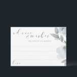 Wedding Bridal Shower Dusty Blue Grey Watercolor Advice Card<br><div class="desc">Dusty Blue and Grey Watercolor Bouquet Bridal Shower or Wedding Advice Cards: This design features soft dusty blue / blue-grey blooms with casual, bouncy lettering. The back has a wreath with the couple's initials and wedding date. When your guests write their advice and wishes out for the couple, they can...</div>