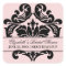 Wedding Bridal Shower Favour Sticker | Pink Black