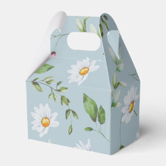 Wedding Bridal Shower Gabled Blue Daisy Favour Box
