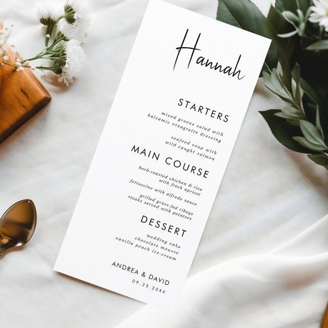 Wedding Bridal Shower or Engagement Menu with Name (Creator Uploaded)