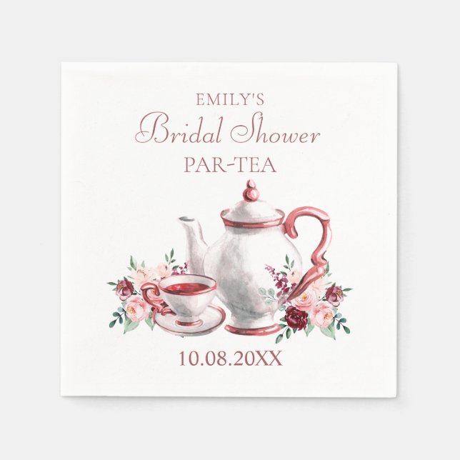 Wedding Bridal Shower Tea Party  Napkin (Front)