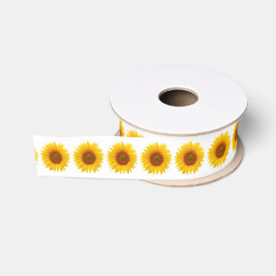 Wedding Bridal Shower Yellow Sunflower Flower Grosgrain Ribbon