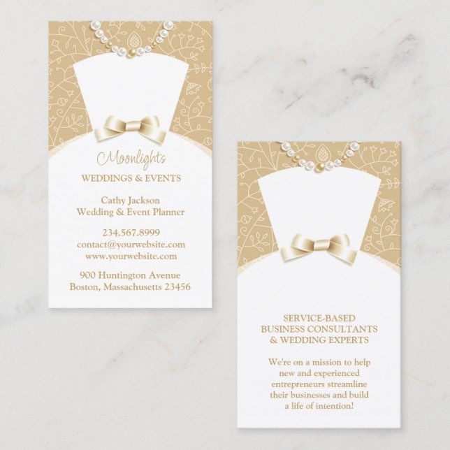Wedding Bridal White Dress Business Card Zazzle - Main Image
