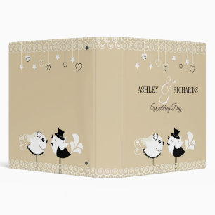 Wedding Bride and Groom Birds Binder