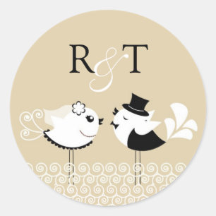 Wedding Bride and Groom Birds Stickers