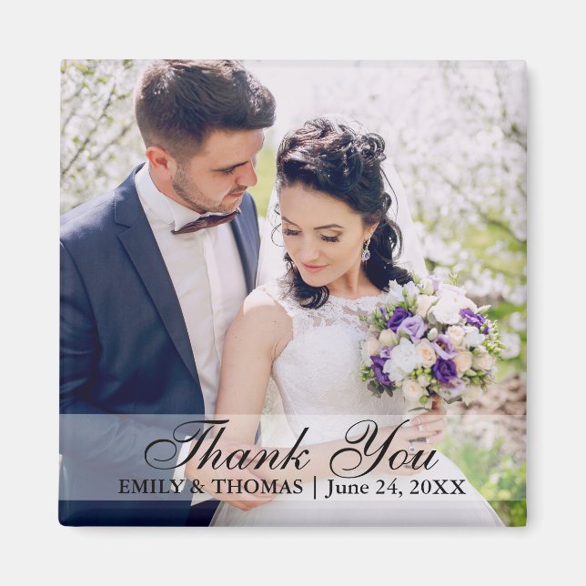 Wedding Bride and Groom Photo Magnet S W (Front)