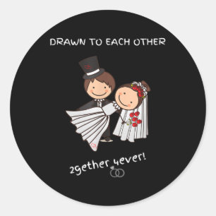 Wedding Bride And Groom Together Forever  Classic Round Sticker