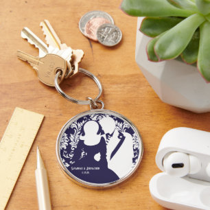 Wedding Bride and Groom you choose Colour Key Chai Keychain