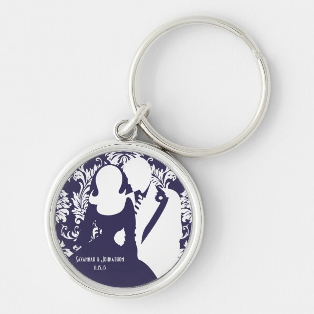 Wedding Bride and Groom you choose Colour Key Chai Keychain (Front)