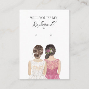 Wedding Bride Bridesmaid Earring Display Card
