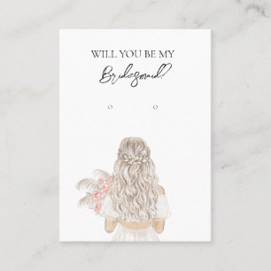 Wedding Bride Bridesmaid Earring Display Card