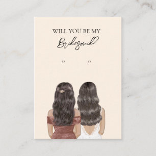 Wedding Bride Bridesmaid Earring Display Card