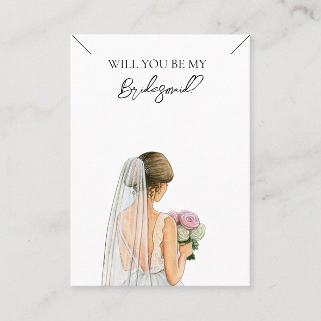 Wedding Bride Bridesmaid Necklace Display Card (Front)
