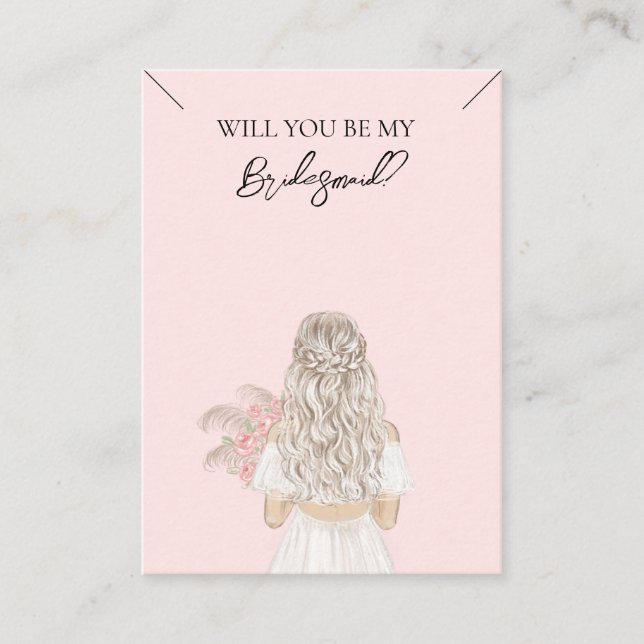 Wedding Bride Bridesmaid Necklace Display Card (Front)