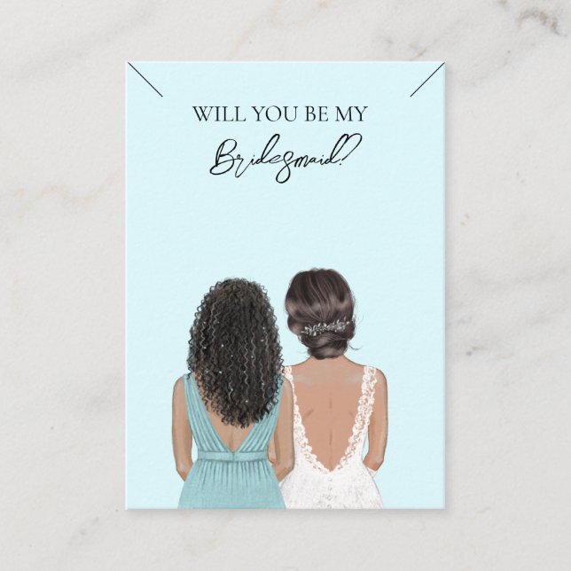 Wedding Bride Bridesmaid Necklace Display Card (Front)