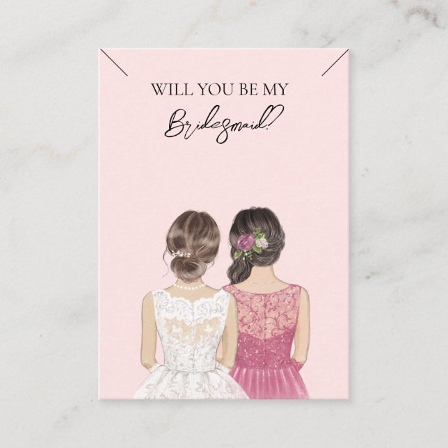 Wedding Bride Bridesmaid Necklace Display Card (Front)