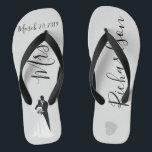 Wedding Bride Flip Flops Personalized Date Name<br><div class="desc">This design was created through digital art. It may be personalized by clicking the customize button and changing the colour, adding a name, initials or your favourite words. Contact me at colorflowcreations@gmail.com if you with to have this design on another product. Purchase my original abstract acrylic painting for sale at...</div>